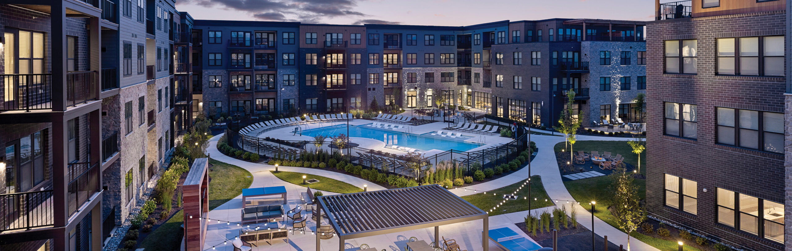 Pool Courtyard at Atlee Square in Langhorne, PA