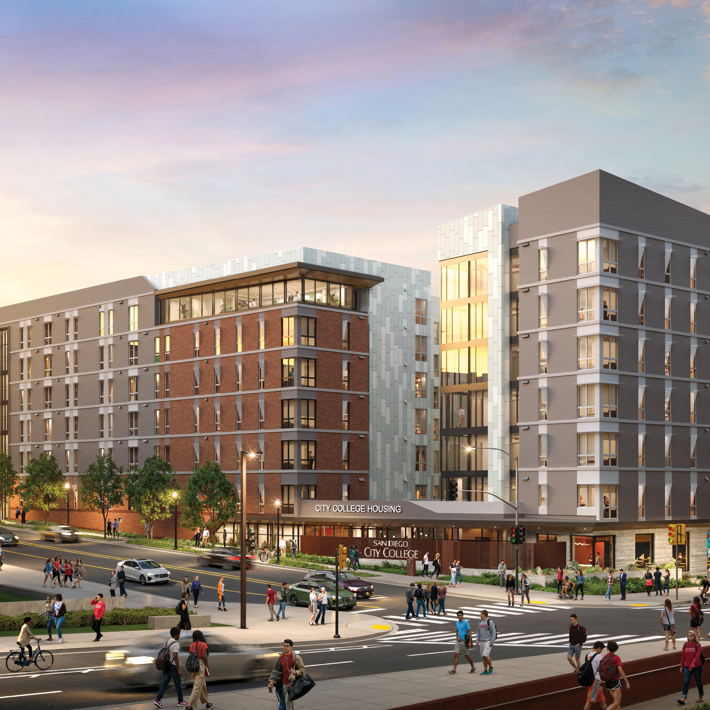 Rendering of City College Housing in San Diego, CA