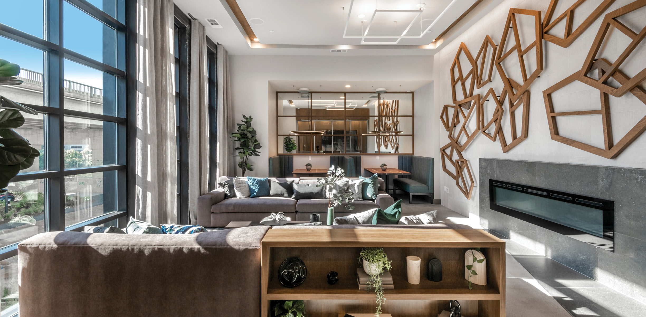 Living room at The Birch at 51 Washington in Conshohocken, PA.