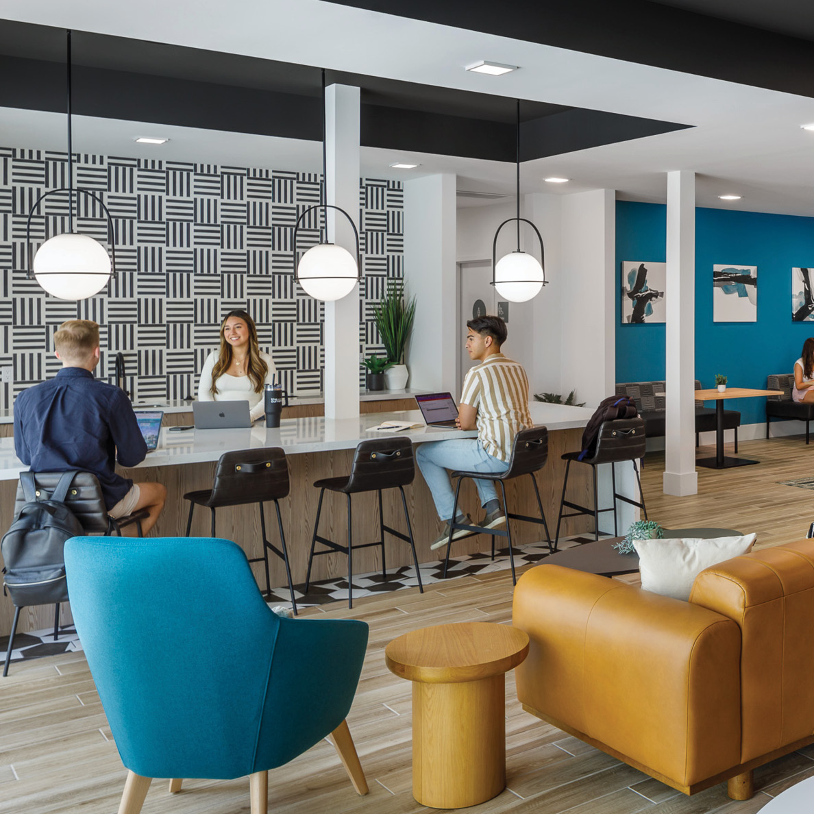 Student study lounge at The Current in Pomona, CA